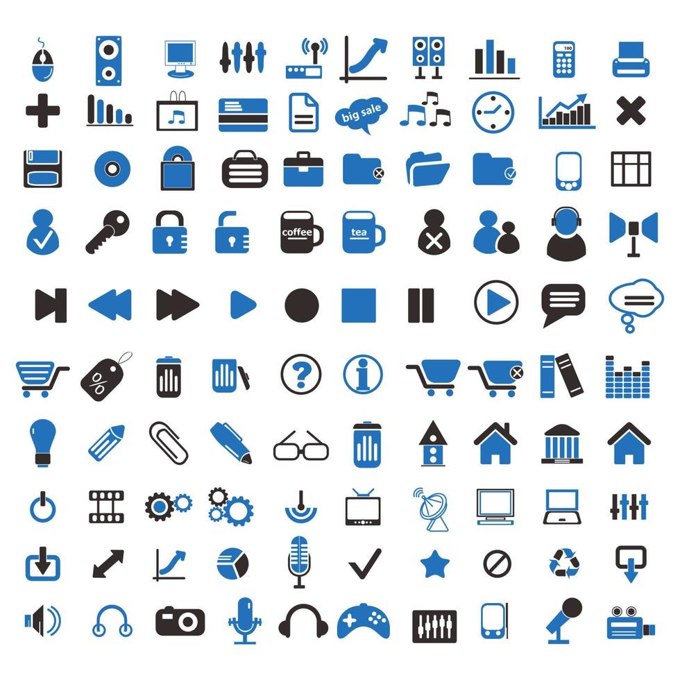 Collection of vector icons of various shapes and designs