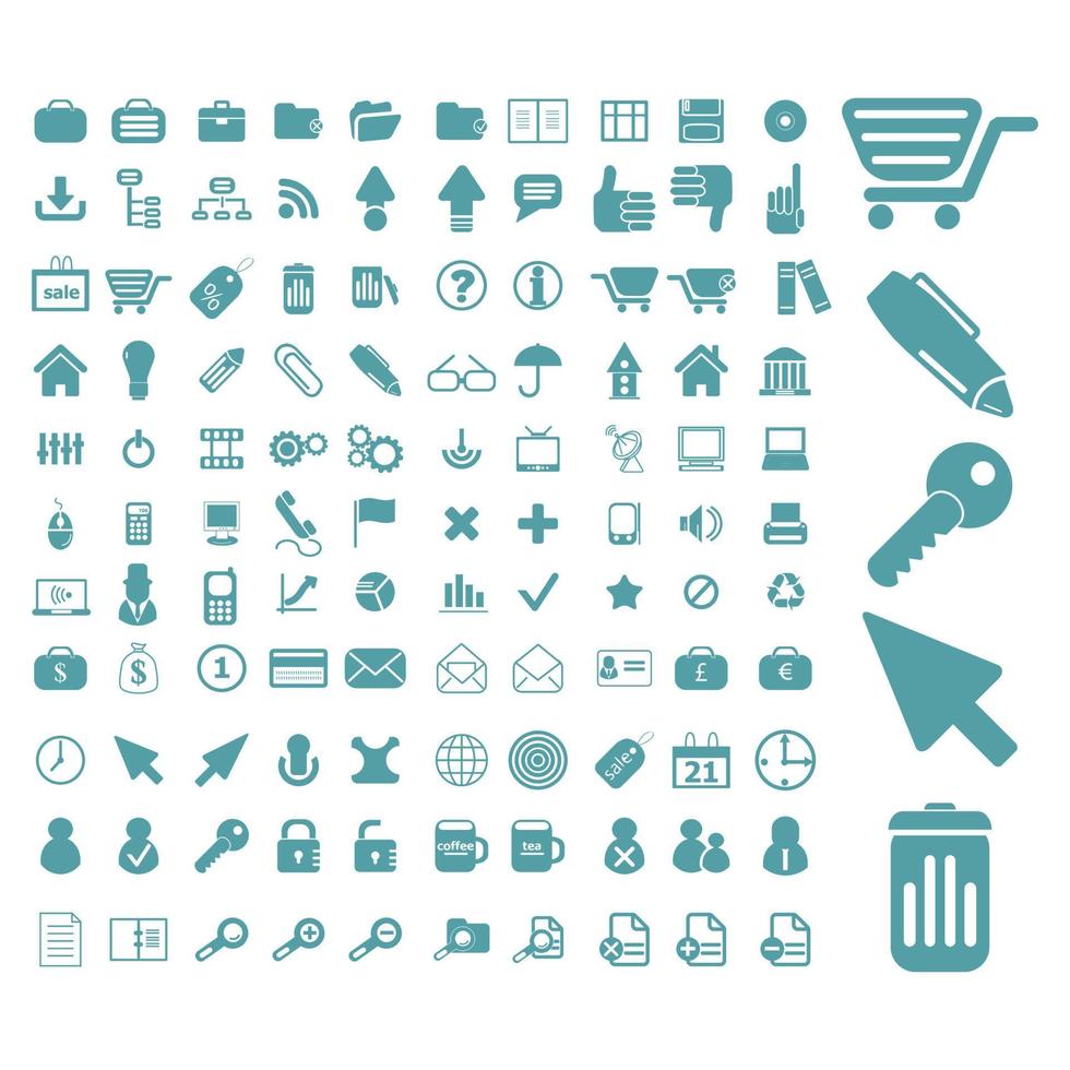 Collection of vector icons of various shapes and designs