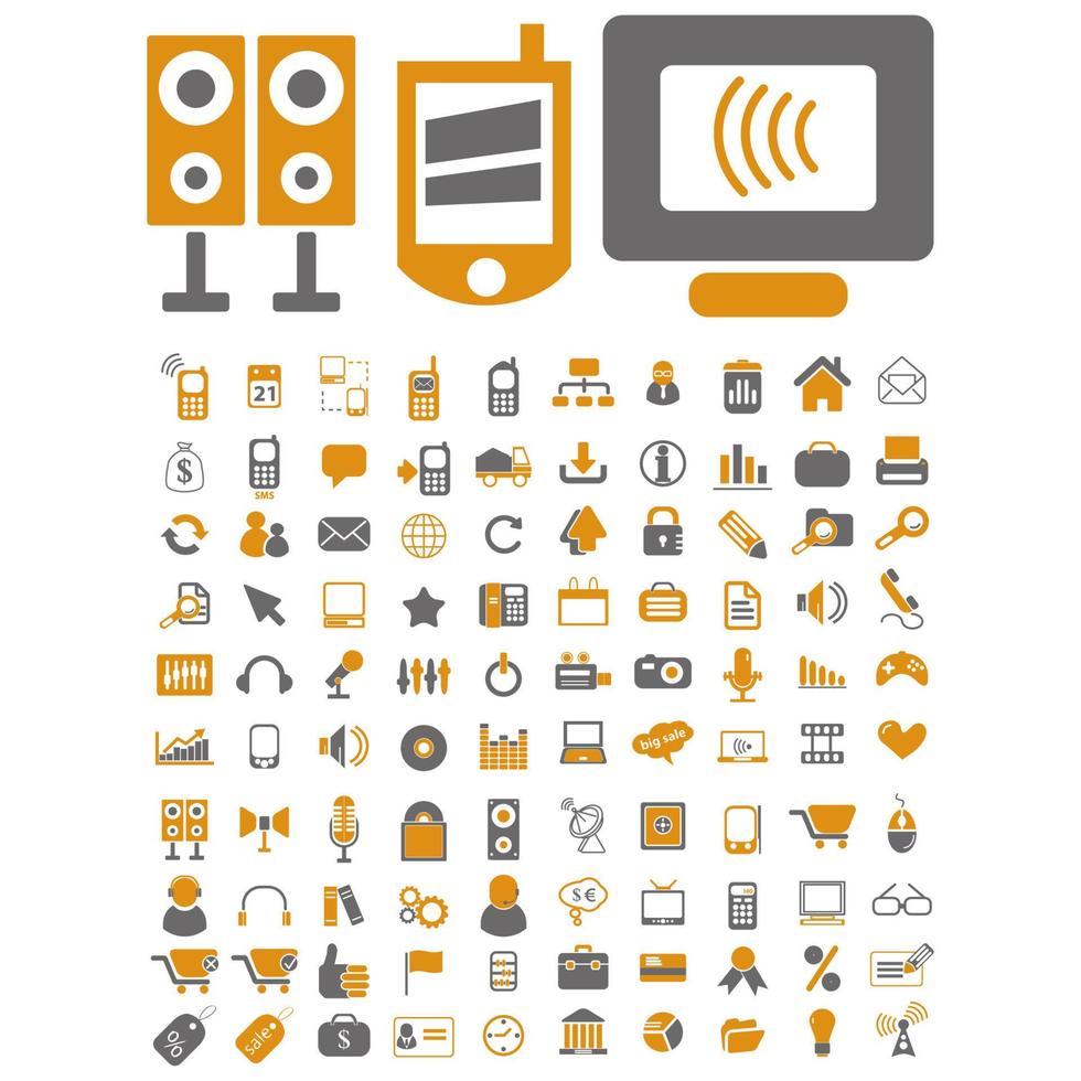 Collection of vector icons of various shapes and designs