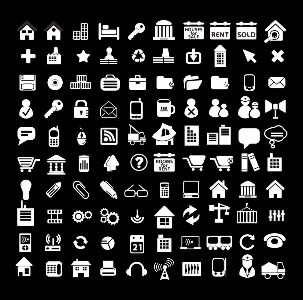 Collection of vector icons of various shapes and designs