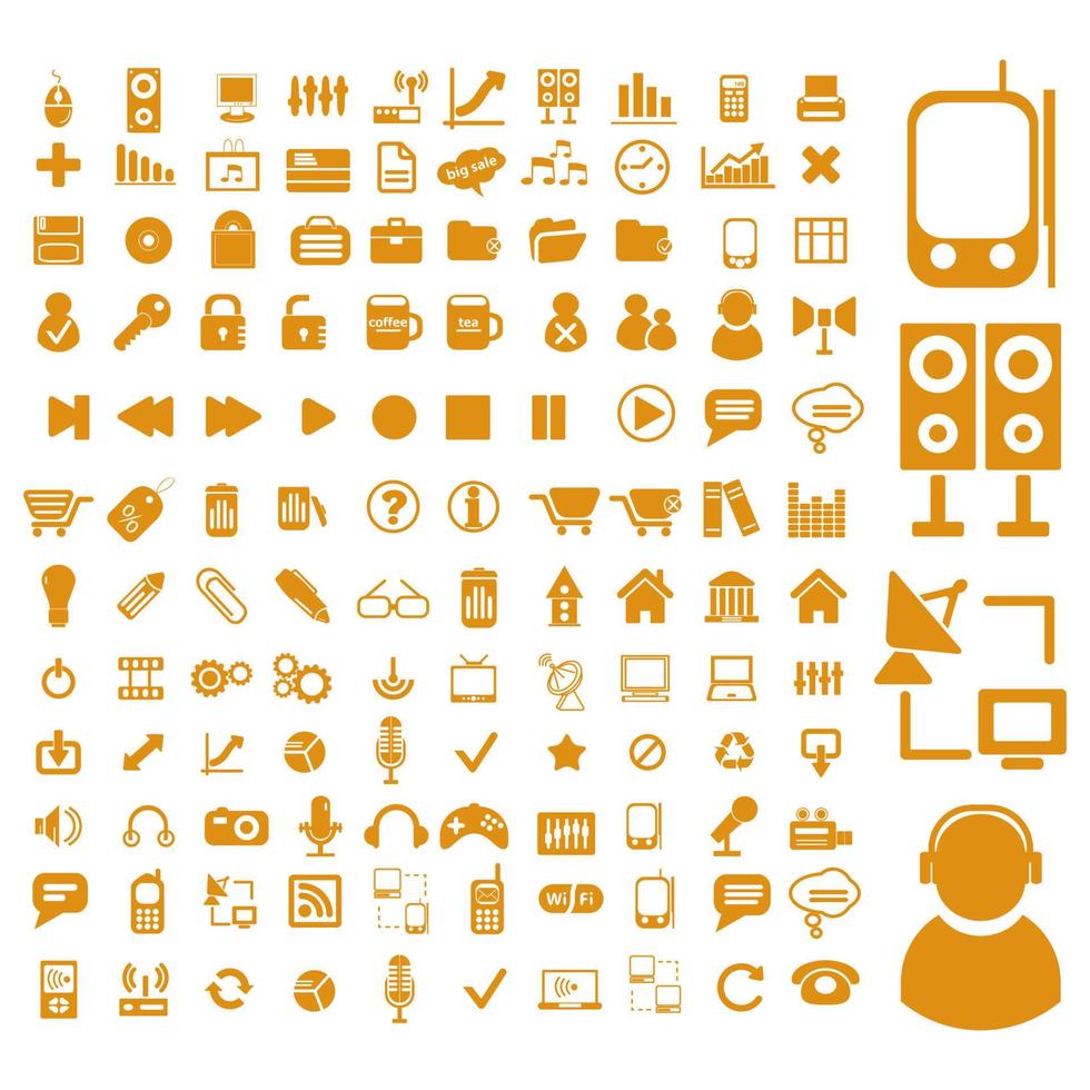 Collection of vector icons of various shapes and designs