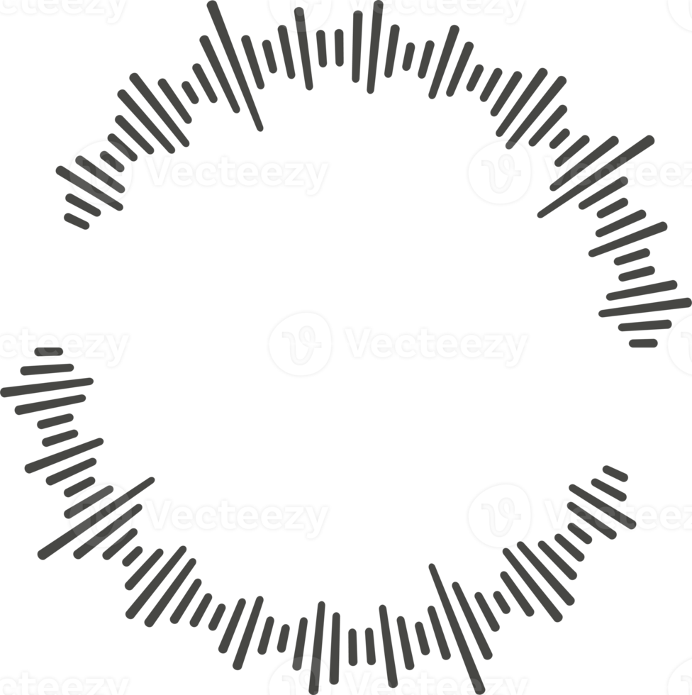 Circle audio wave. Circular music sound equalizer. Abstract radial radio and voice volume symbol. png