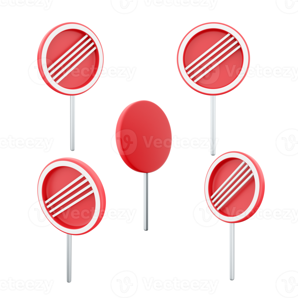 3d le rendu avertissement panneaux approches à niveau croisements route signe différent positions icône ensemble. 3d rendre route signe concept icône ensemble. niveau traversées. png