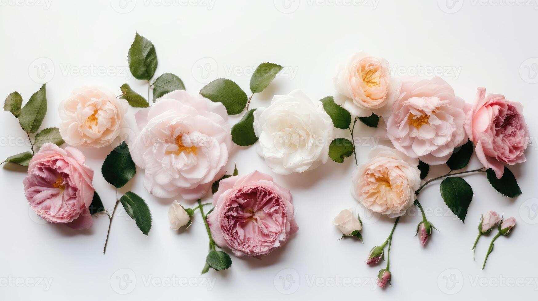 Flower composition. Red poppy flowers on white marble background. Flat lay. Top view. Wedding background. Festive concept. .Created with photo