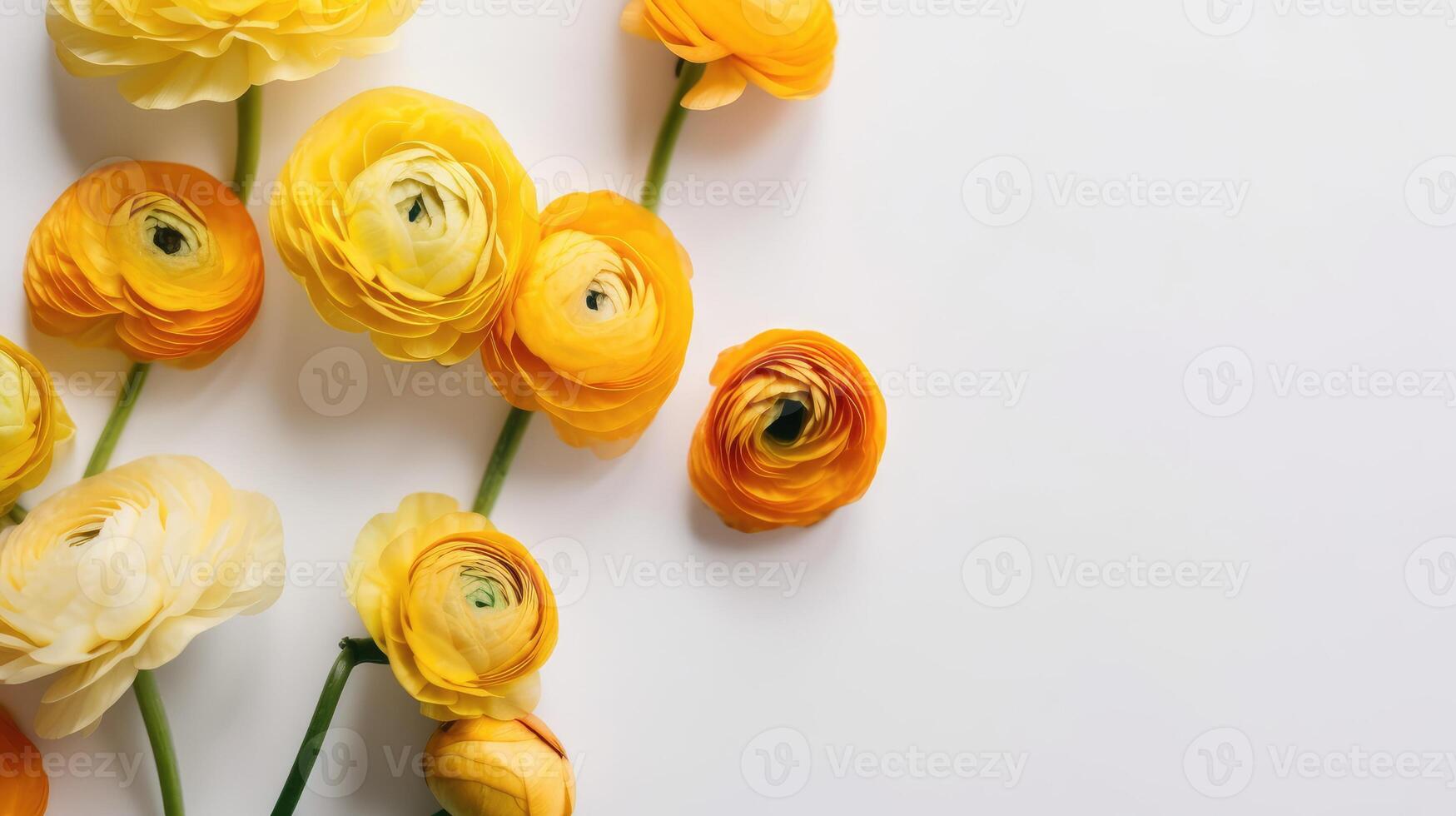 Flower composition. Red poppy flowers on white marble background. Flat lay. Top view. Wedding background. Festive concept. .Created with photo