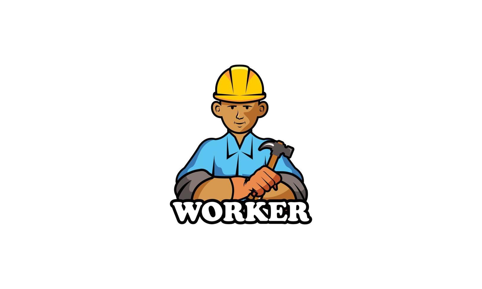 Servicio trabajador logo vector ilustración