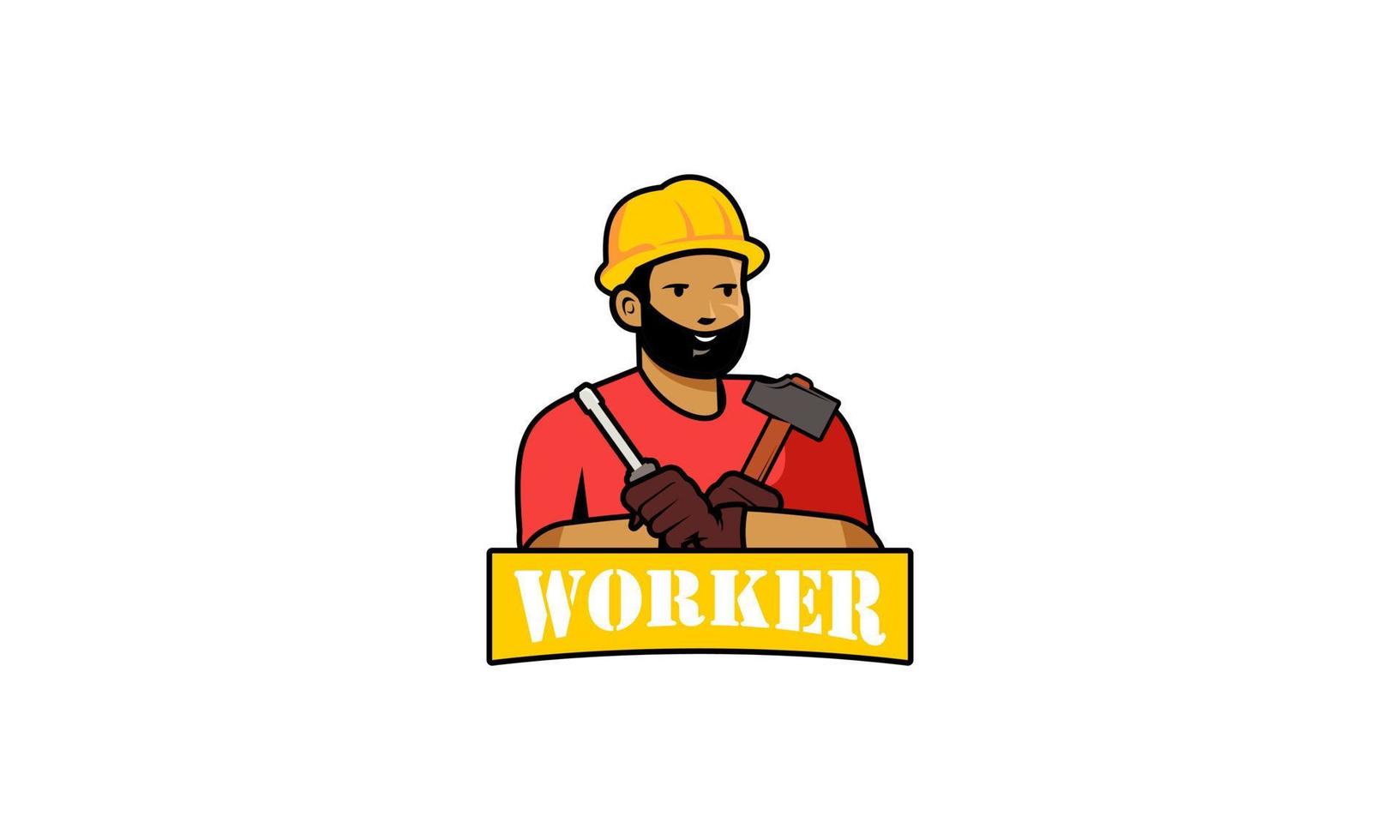 Service worker logo vector illustration