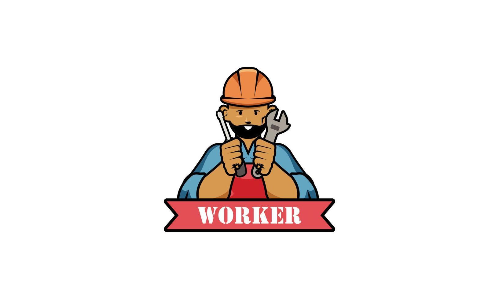 Service worker logo vector illustration