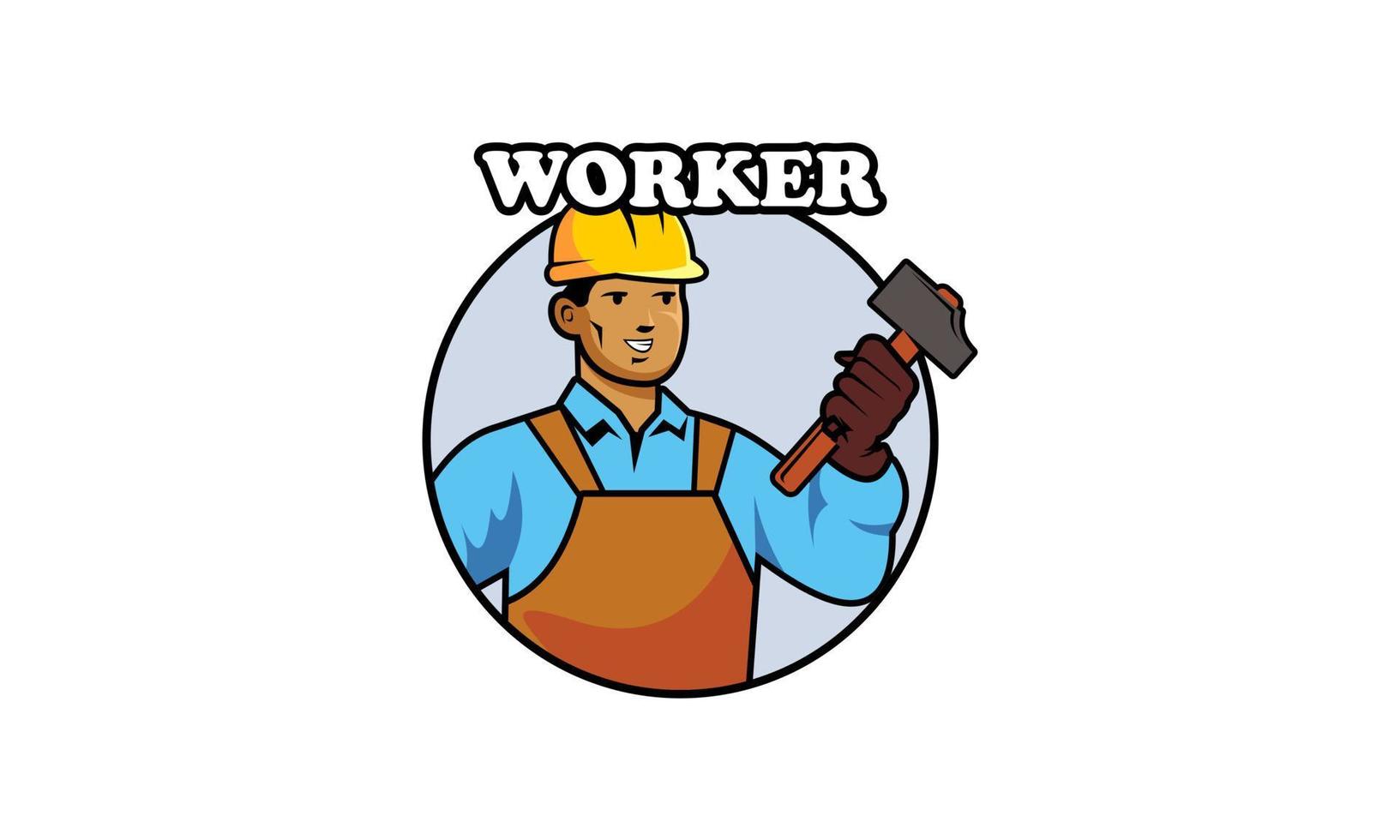 Service worker logo vector illustration