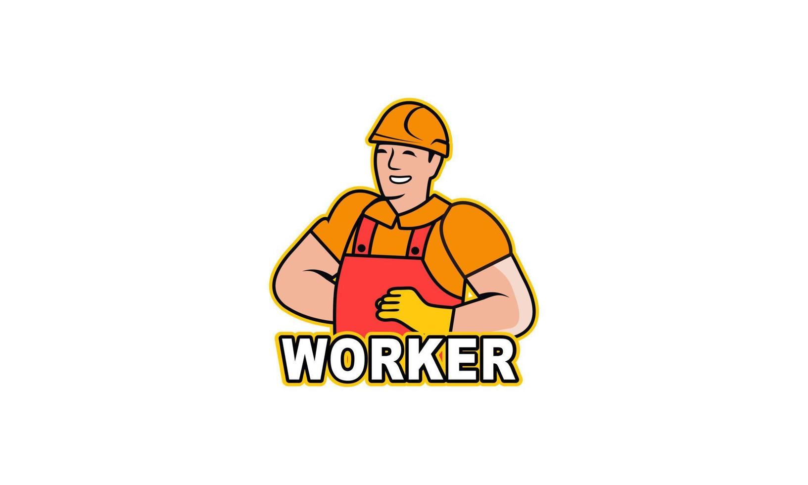 Service worker logo vector illustration