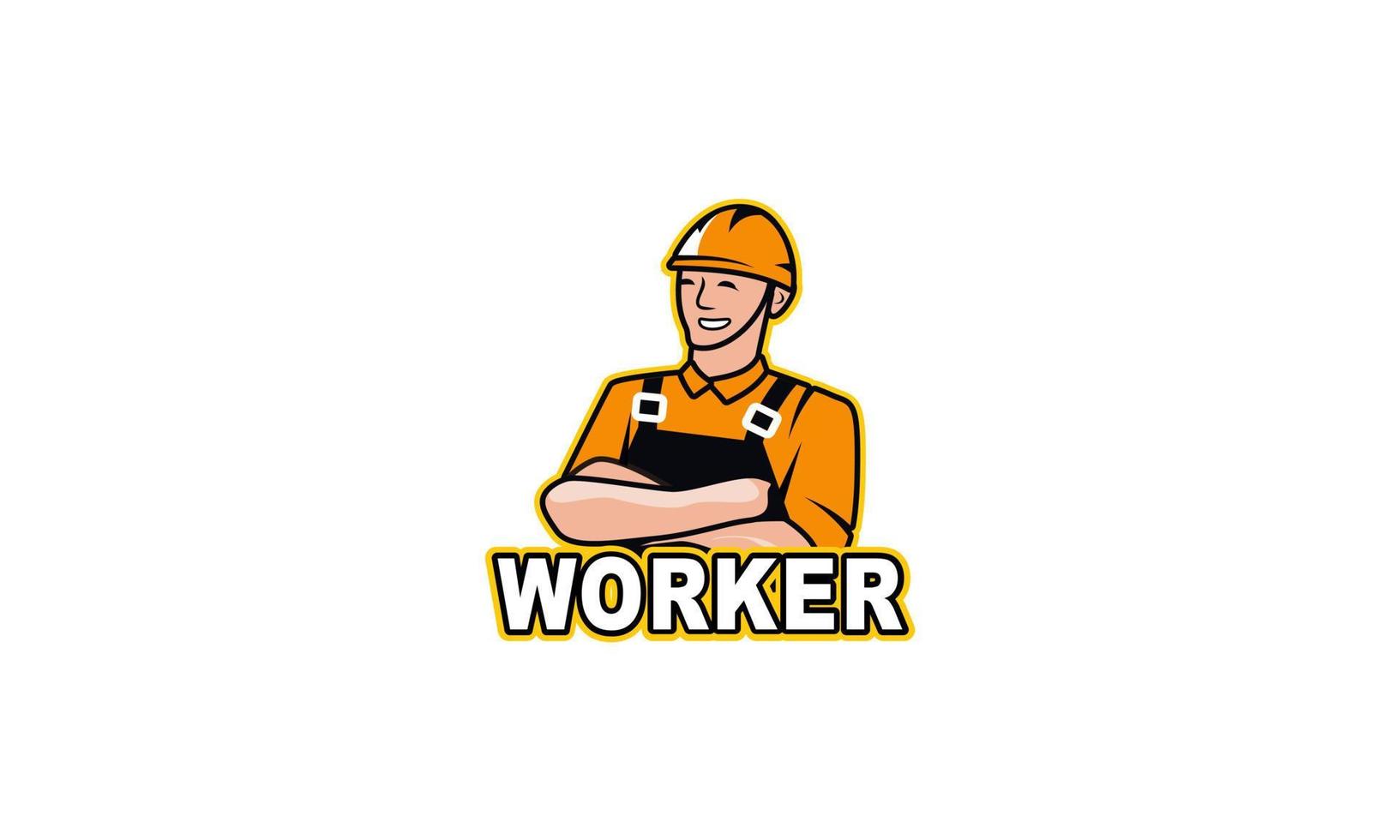 Service worker logo vector illustration