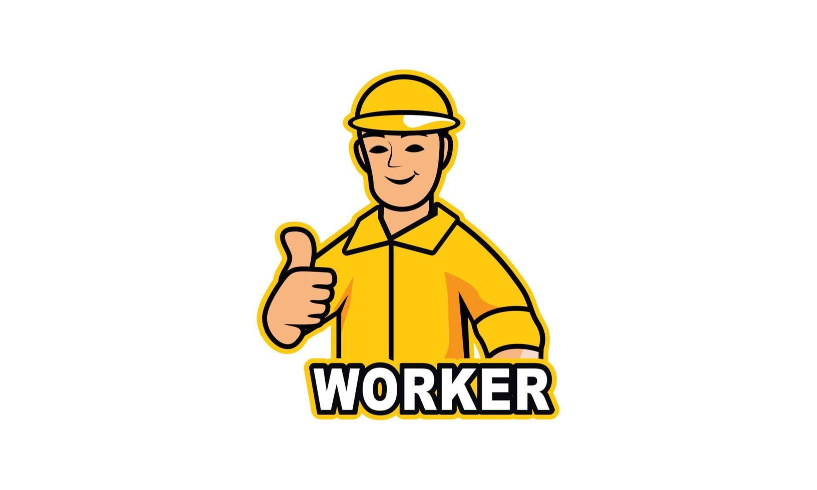 Servicio trabajador logo vector ilustración