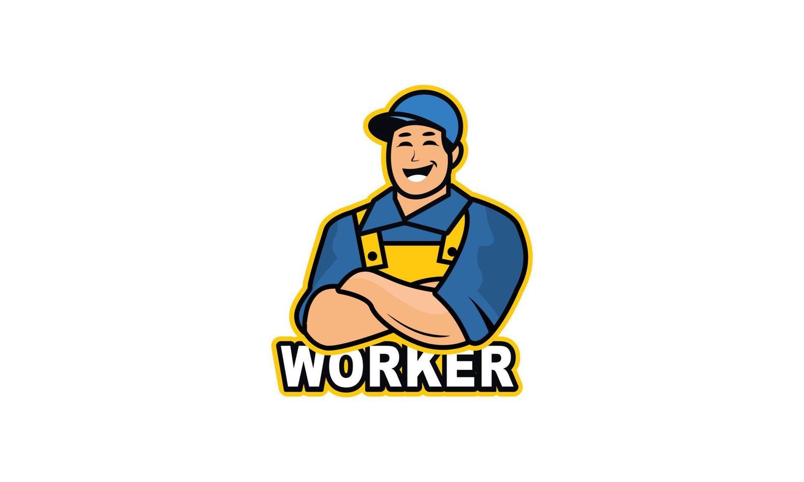 Service worker logo vector illustration