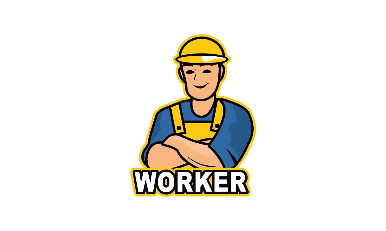 Service worker logo vector illustration