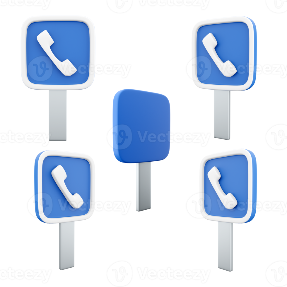 3d rendering telephone road sign different positions icon set, 3d render road sign concept icon set. Telephone. png