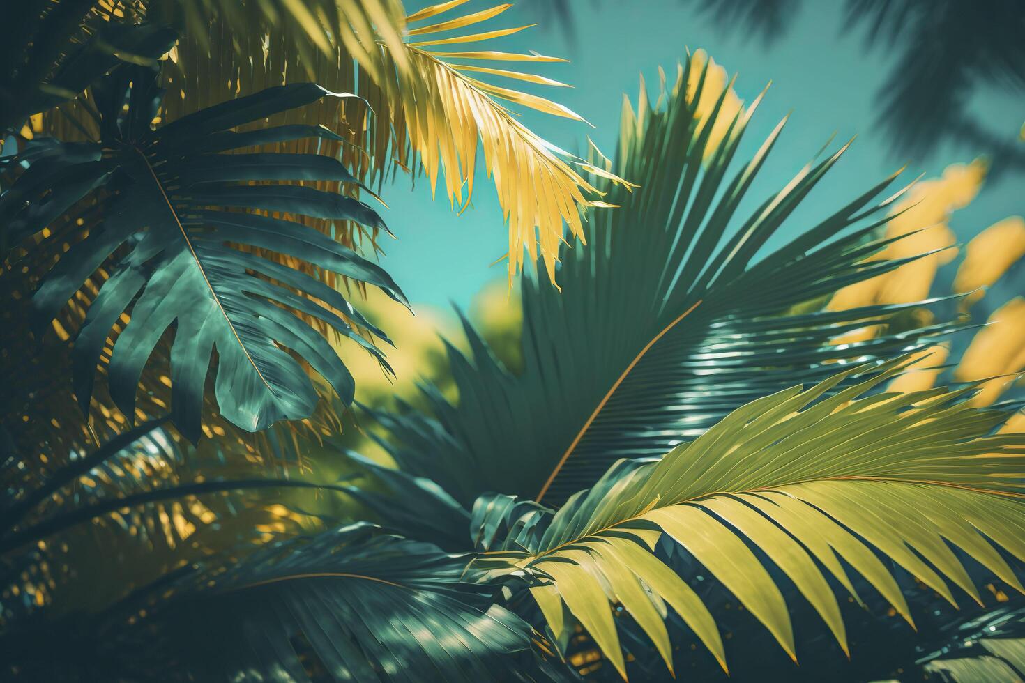 Tropical palm background. . photo