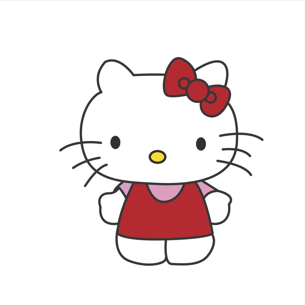 Hola gatito con linda actitud vector