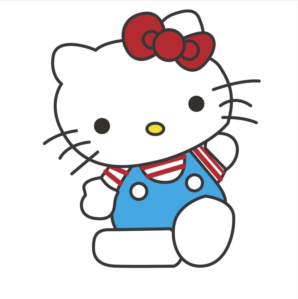 hello kitty with cute pose 22788394 Vector Art at Vecteezy