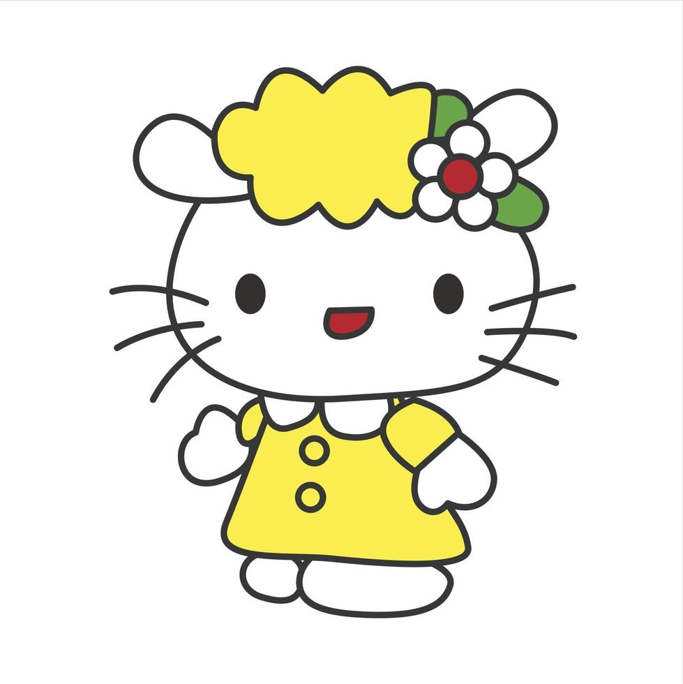 hello kitty with cute pose vector