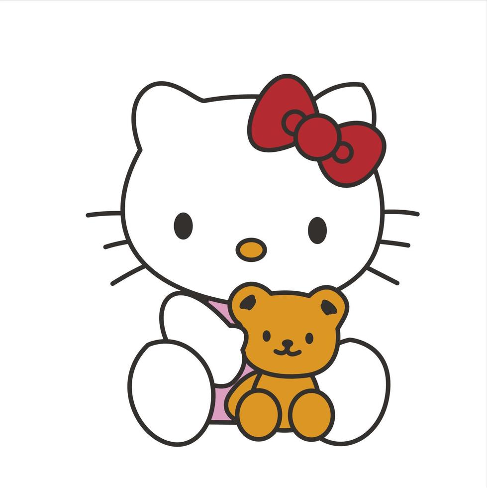 hello kitty with cute pose 22788417 Vector Art at Vecteezy