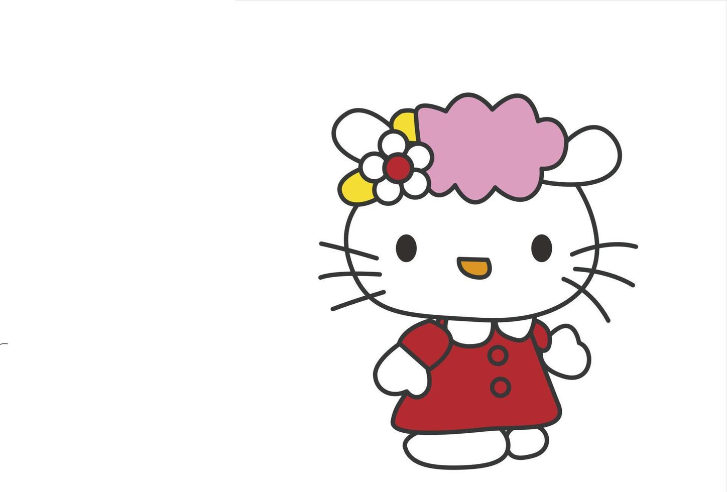 hello kitty with cute pose vector