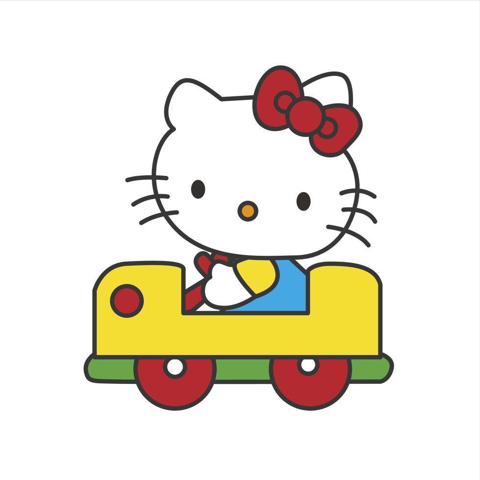 hello kitty with cute pose vector