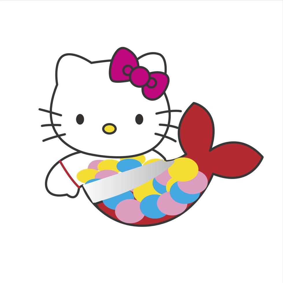 hello kitty with cute pose vector