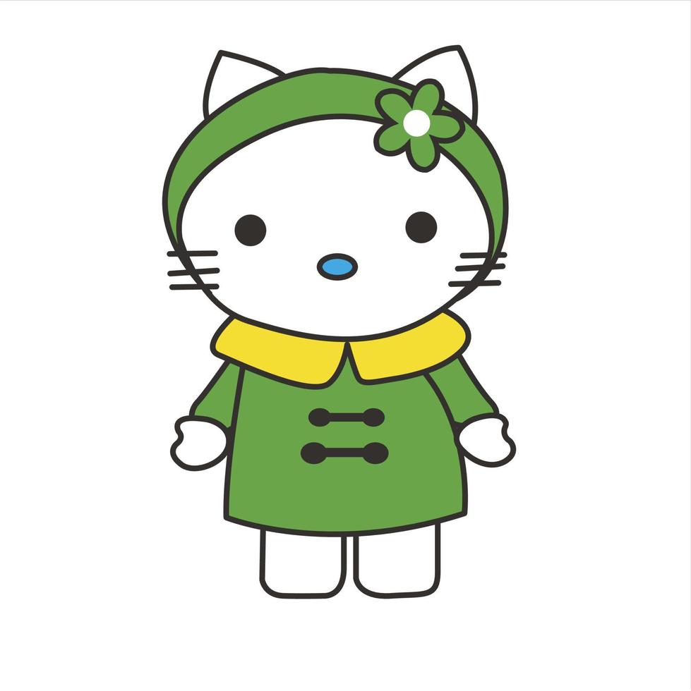 Hola gatito con linda actitud vector