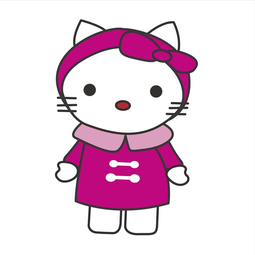 hello kitty with cute pose vector