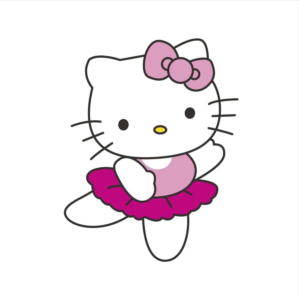 hello kitty with cute pose vector