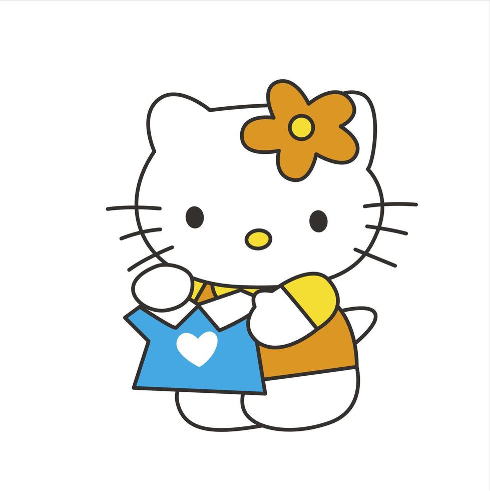 hello kitty with cute pose vector