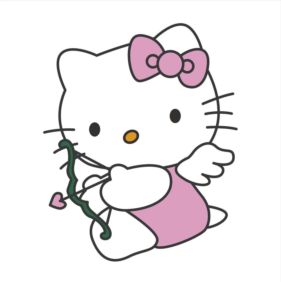 hello kitty with cute pose 22788417 Vector Art at Vecteezy