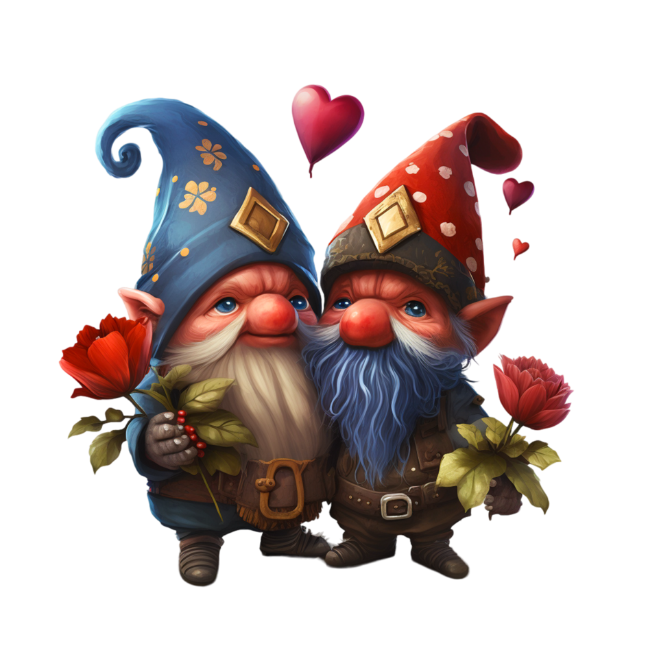 Valentines Day Gnome Cute Flowers png