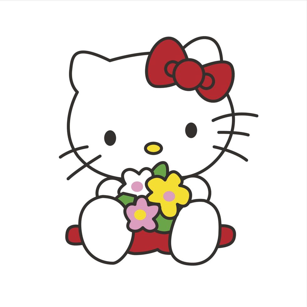 hello kitty with cute pose vector