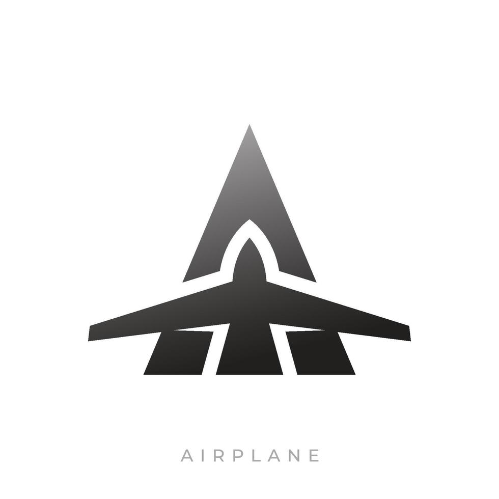 The combination of an airplane logo with the letter A is suitable for travel logos, flights, expeditions, and similar purposes vector