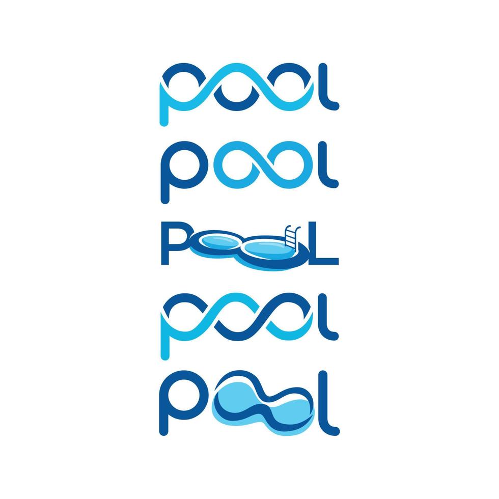 Swimming letter logo with a choice of various shapes vector