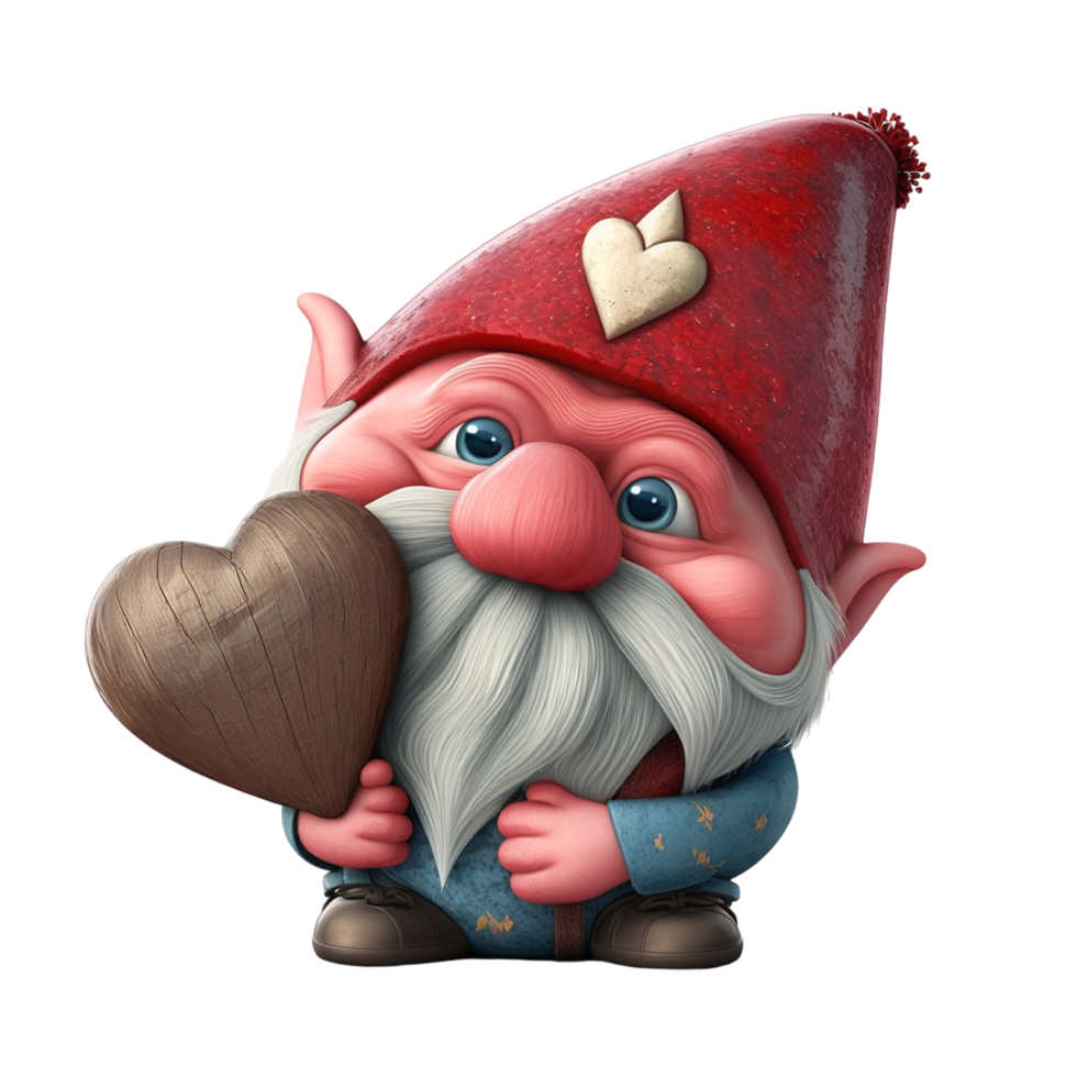 Valentin gnomes en portant cœur gratuit vecteur png