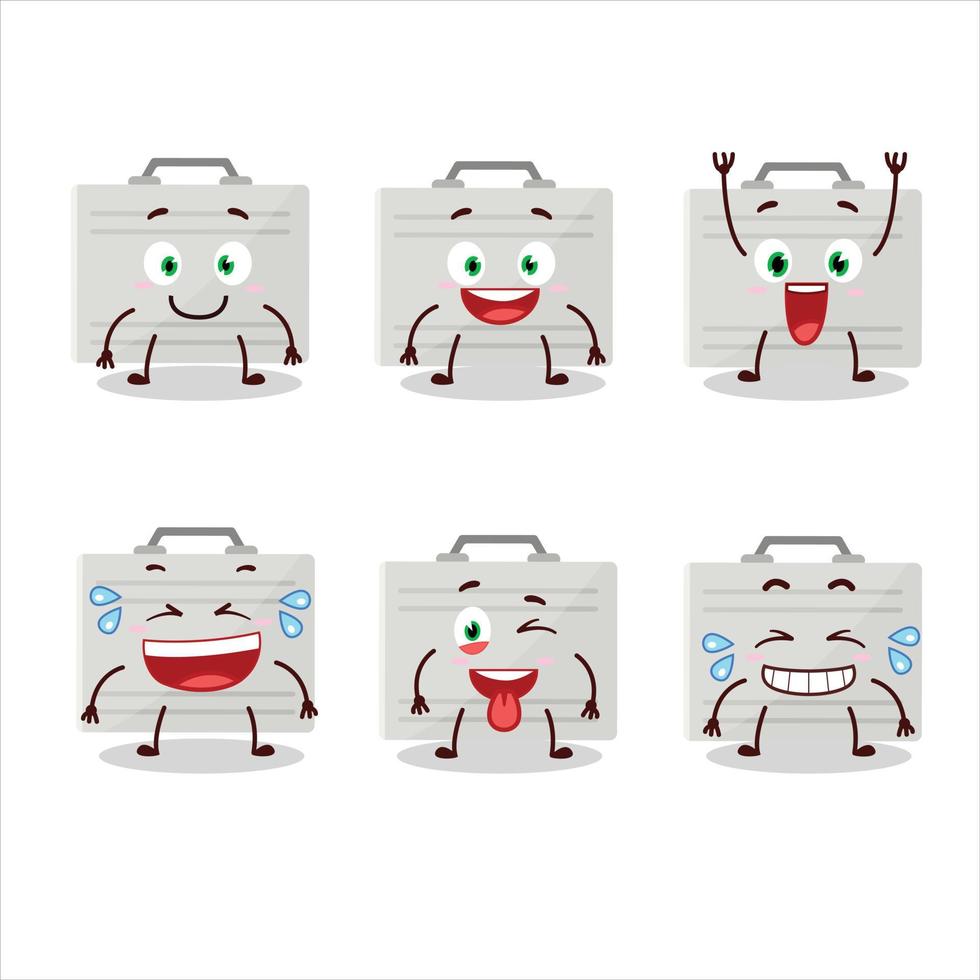 Cartoon character of silver suitcase with smile expression vector