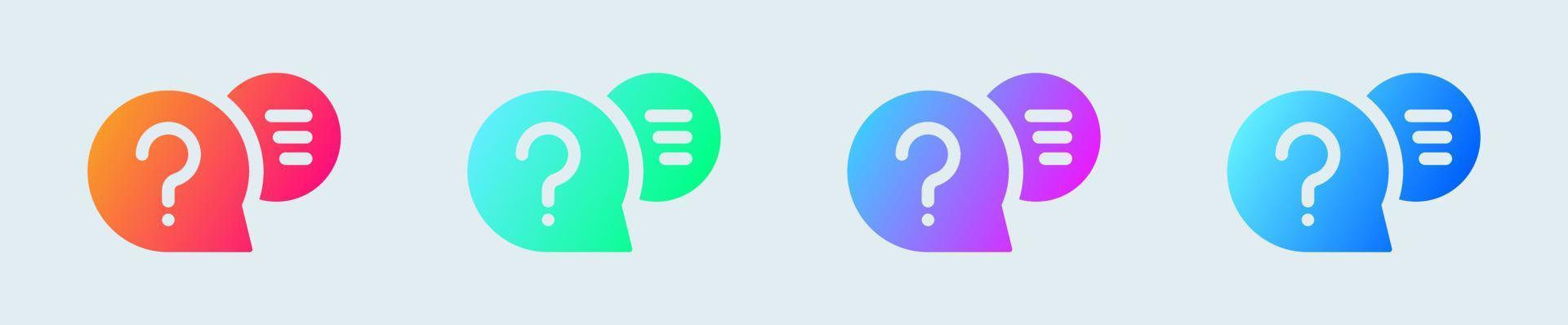Question solid icon in gradient colors. Help signs vector illustration.