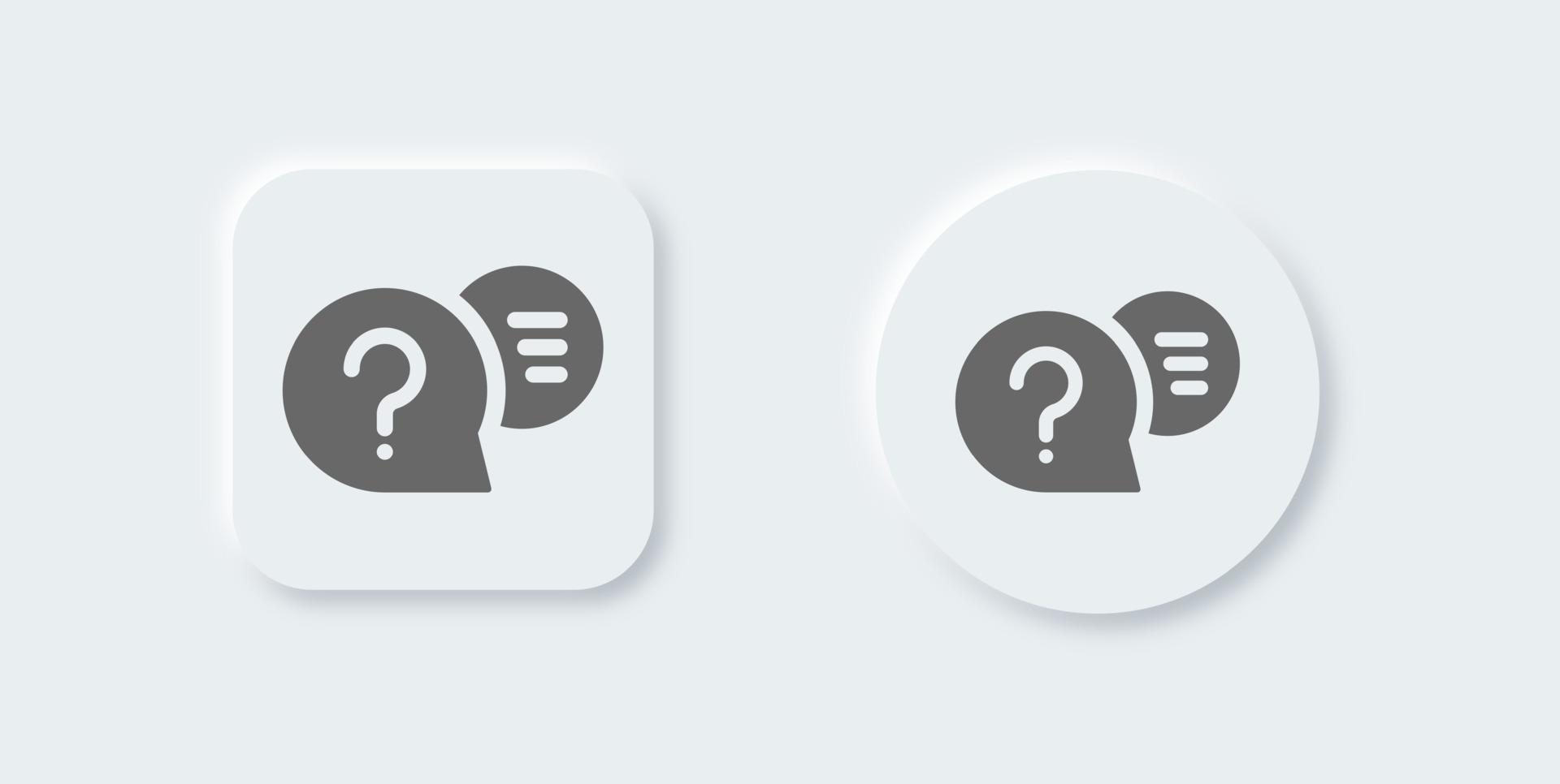 Question solid icon in neomorphic design style. Help signs vector illustration.