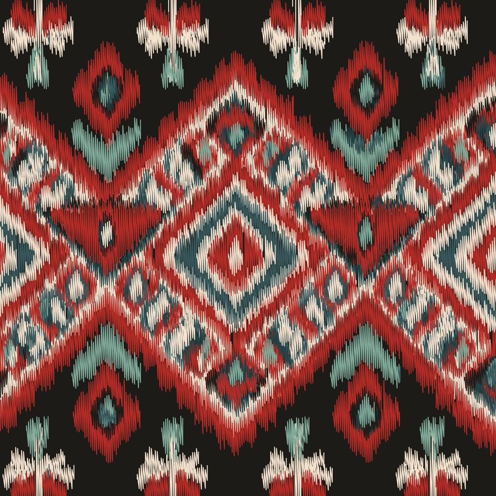 ethnic styled fabric pattern in IKAT style vector