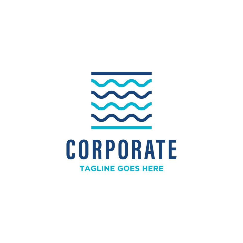 Water logo with minimalist lines, suitable for business of swimming pool, dam, lake etc vector