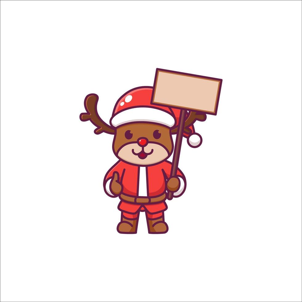 Cute Reindeer Celebrating Christmas vector