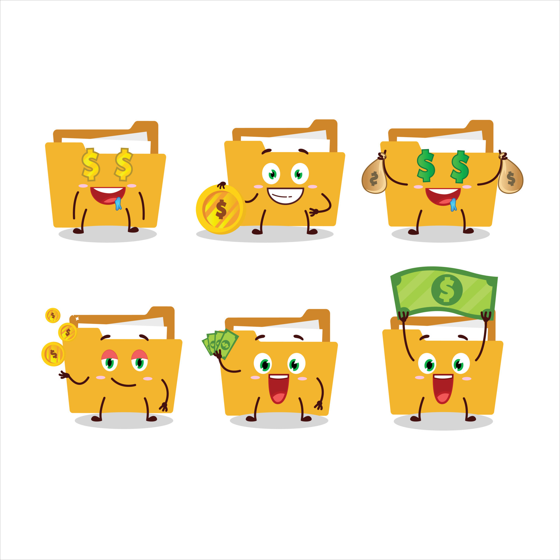 File folder a cartoon character with cute emoticon bring money 22788914