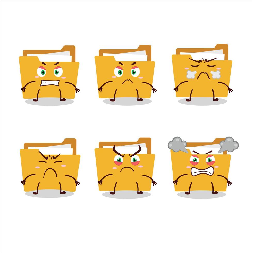 File folder a cartoon character with various angry expressions vector