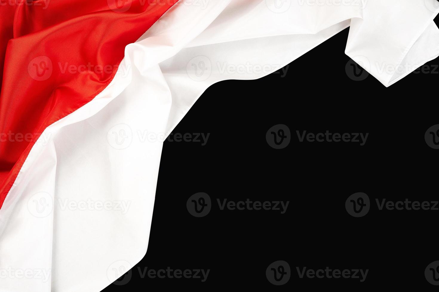 Wavy Indonesian flag isolated for copy space banner photo