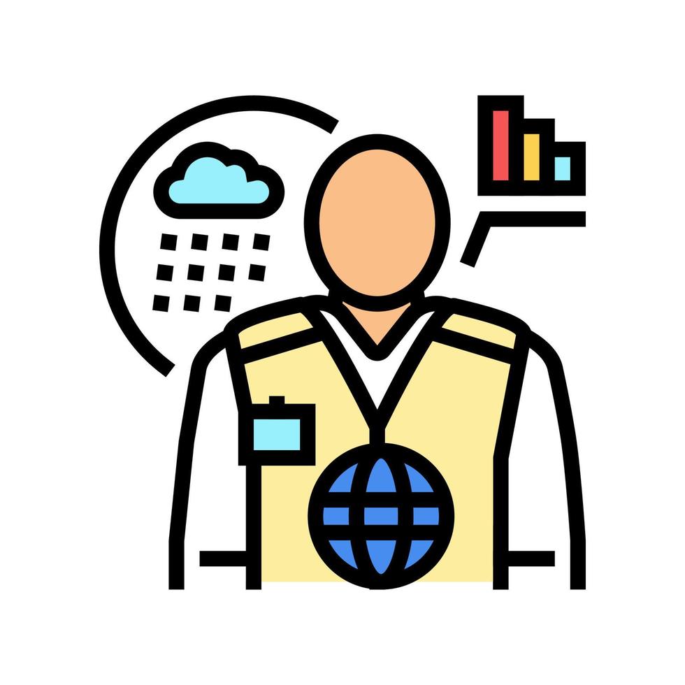 meteorólogos trabajador color icono vector ilustración