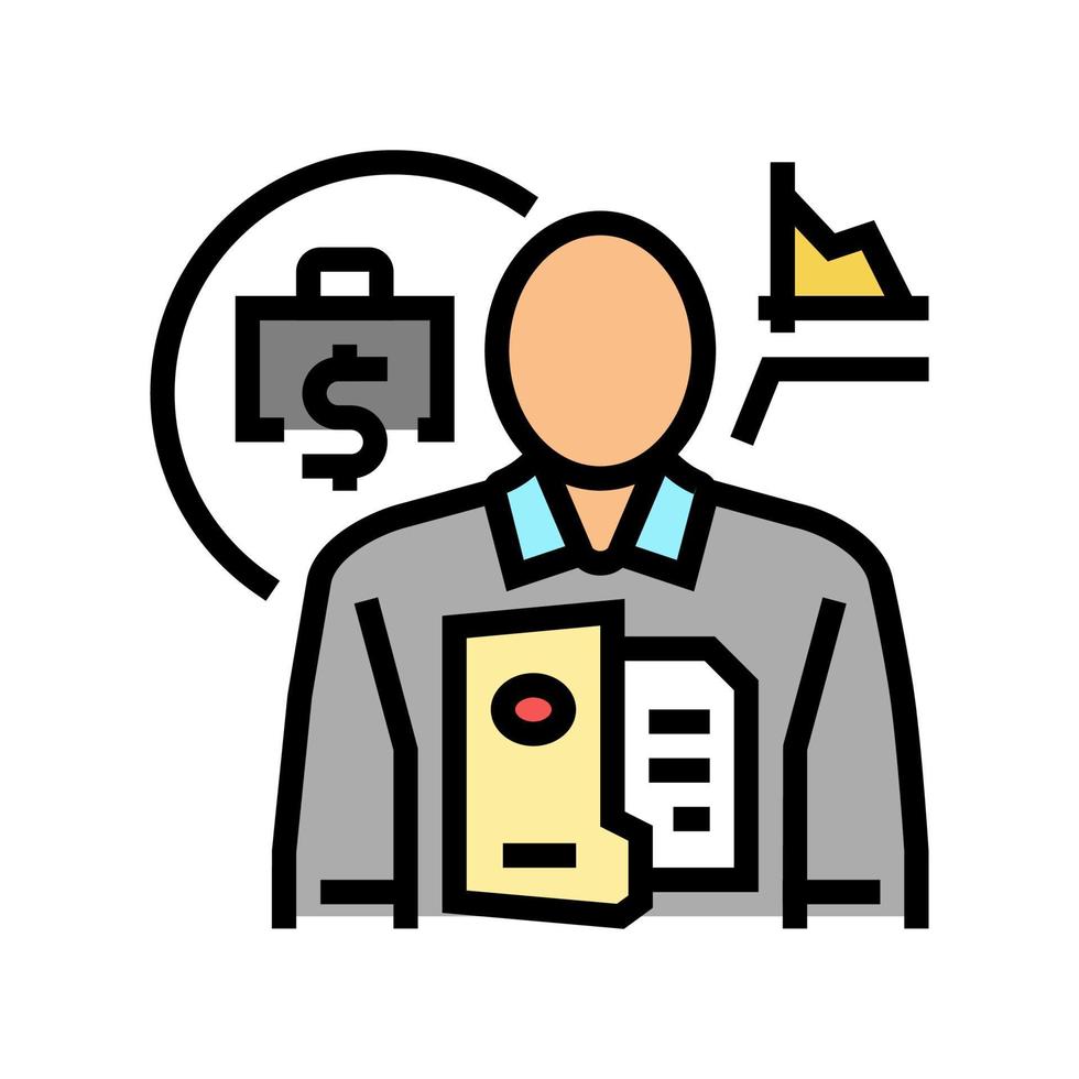 business scientist worker color icon vector illustration