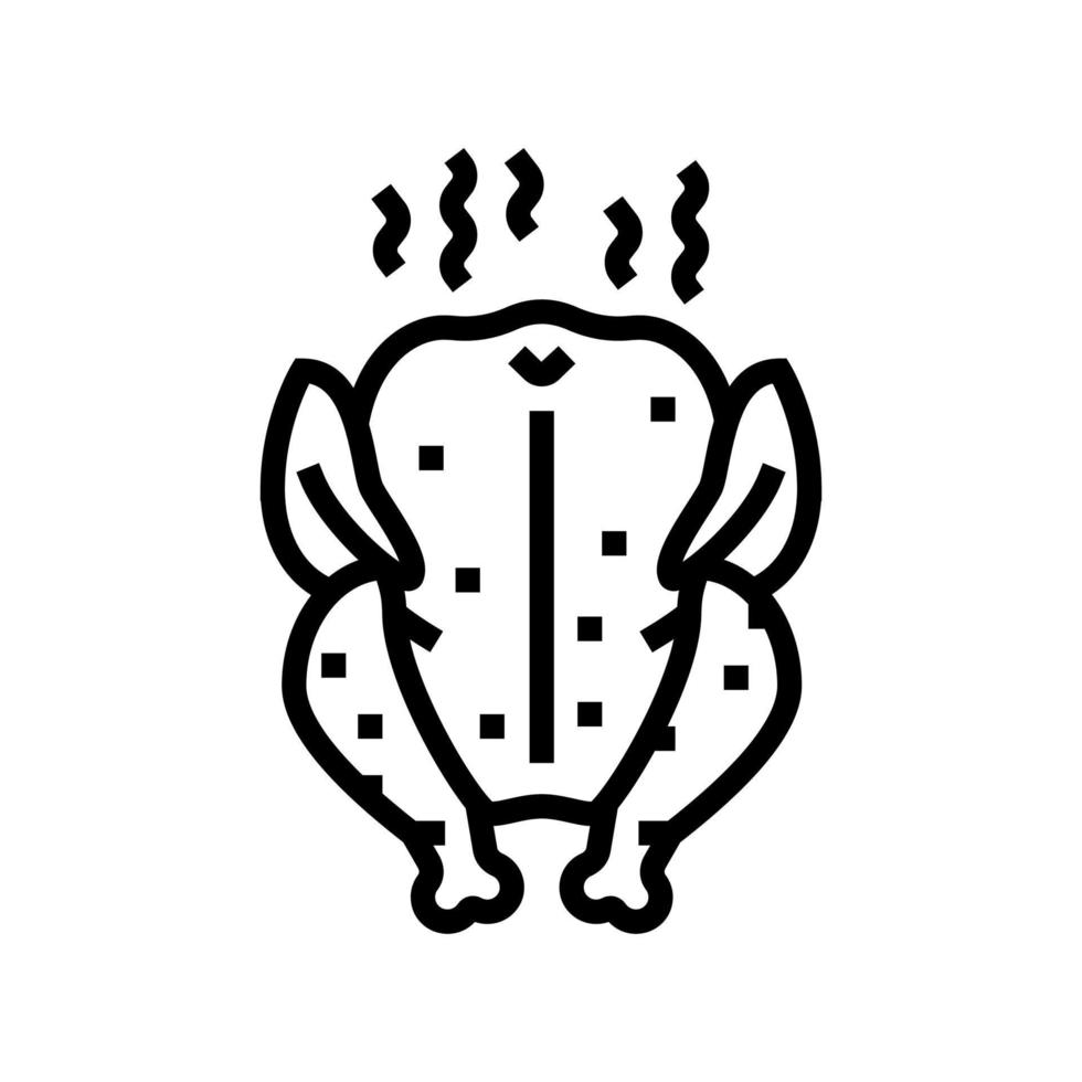 chicken smoked line icon vector illustration