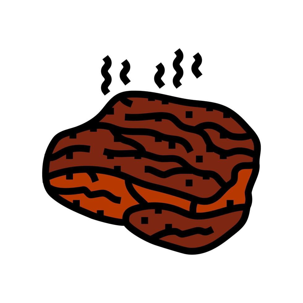 carne ahumado color icono vector ilustración